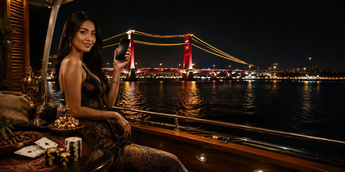 Permainan Baccarat kasino di suasana kafe Vietnam yang tenang dan elegan