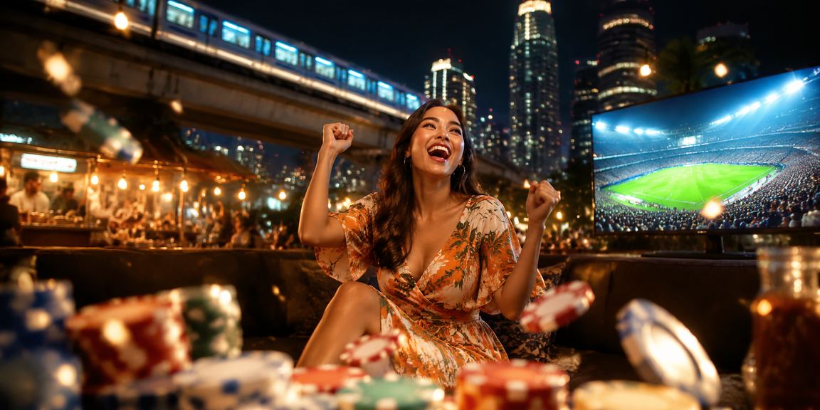 Model menggunakan platform casino online di perangkat mobile dengan percaya diri