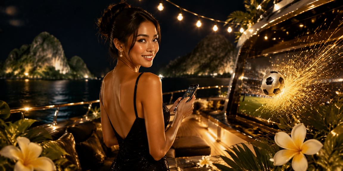 Suasana taruhan casino di tepi pantai yang semarak